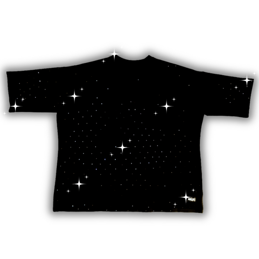 HILLS BLACK- T SHIRT CON DIAMANTES Y CORAZON BRILLANTE